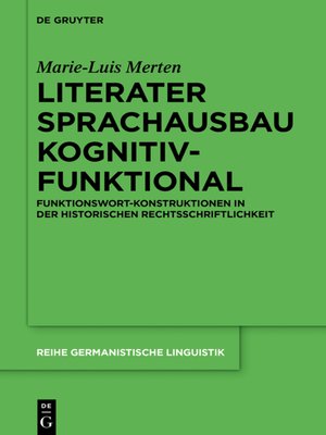 cover image of Literater Sprachausbau kognitiv-funktional